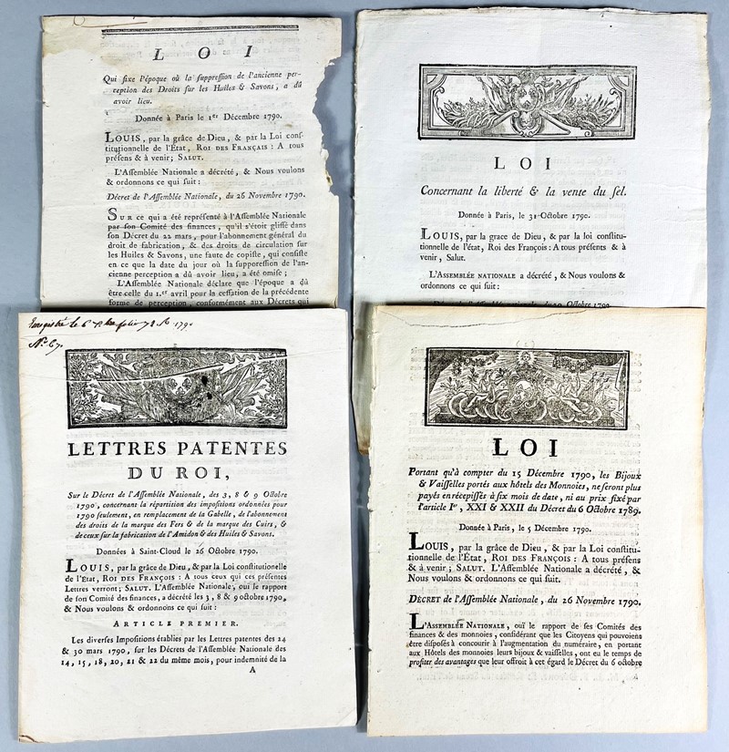 French revolution. Finance, Taxation, Coinage. 4 pamphlets.  - Auction RARE BOOKS,  [..]