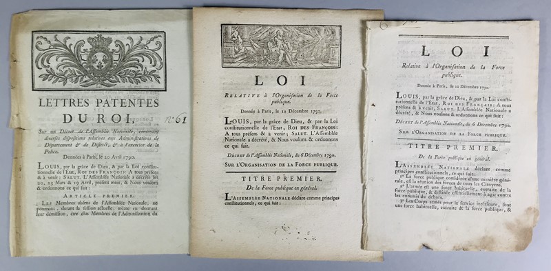 French Revolution. Police organization. 3 Pamphlets.  - Asta RARE BOOKS, PAMPHLETS  [..]