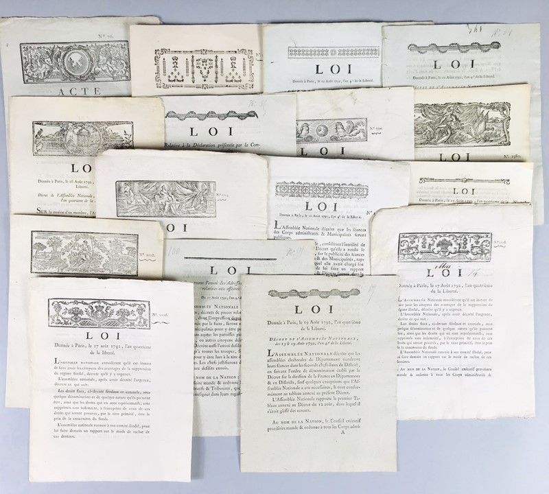 Politics. 16 Booklets of the National Convention. August 1792.  - Auction RARE BOOKS,  [..]