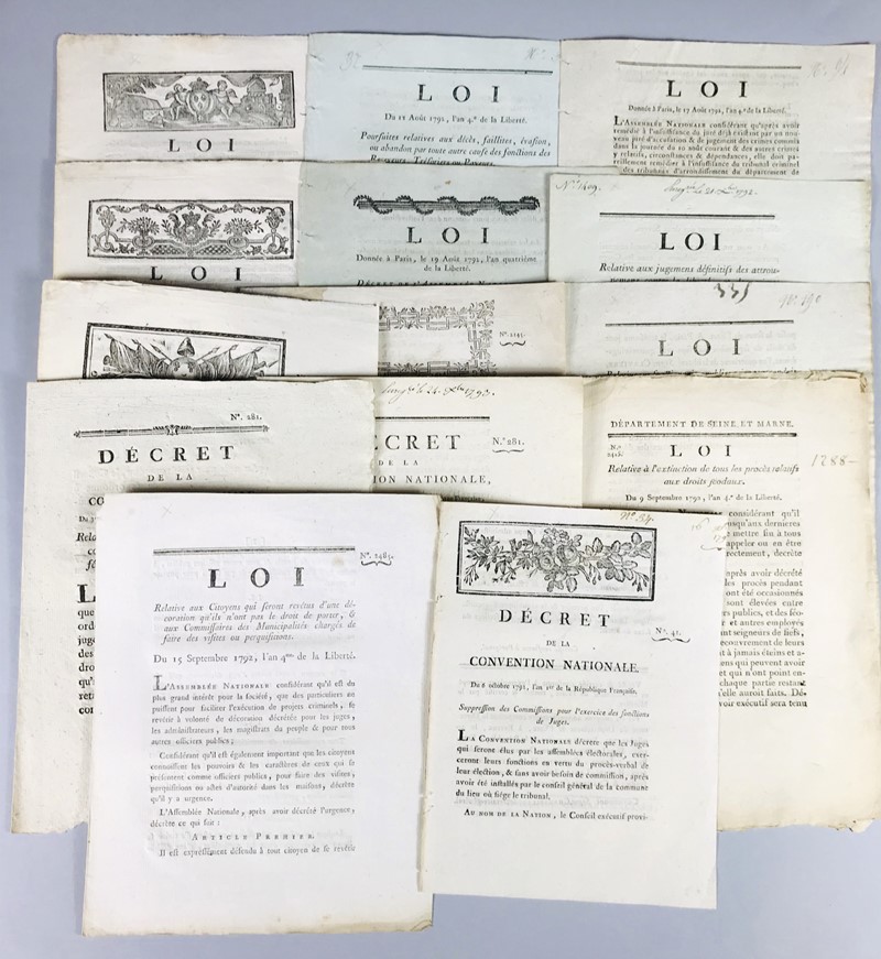 Justice. 14 Booklets of the National Convention. August - December 1792.  - Auction  [..]