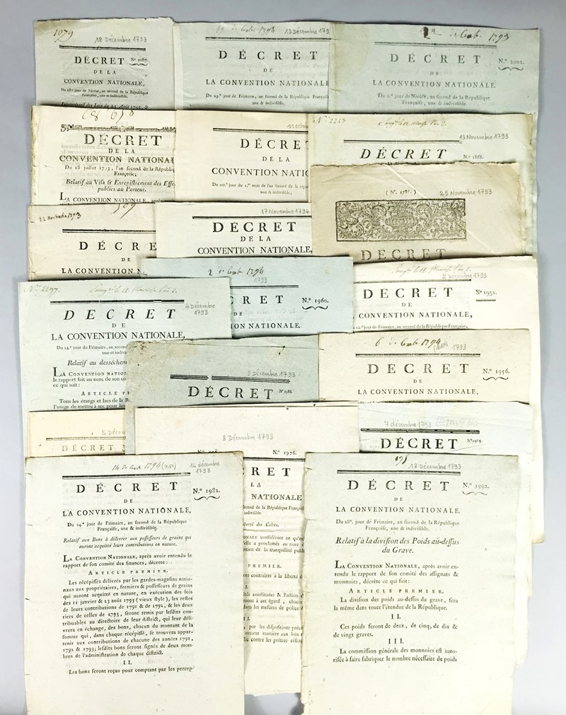 Politics and Administration. 21 Booklets of the National Convention. 1793-1794.  [..]