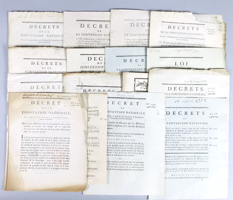 Army. 16 Booklets of the National Convention. July - December 1793.  - Asta RARE  [..]